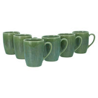 CreaTable Kaffeebecher-Set Sea Breeze grün Steinzeug 6 tlg. Sea Breeze - grün - CreaTable