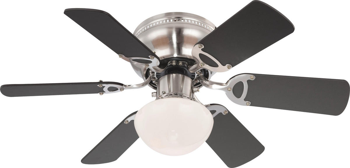 GLOBO Deckenventilator 307 nickel matt H/D: ca. 28x76 cm max. 60 W Deckenventilator - nickel matt (76,00/28,00cm) - GLOBO