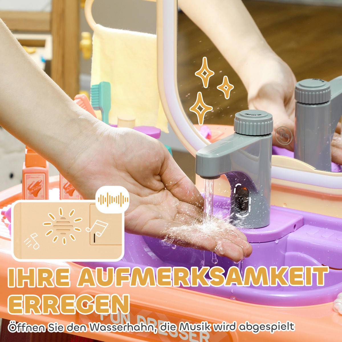 AIYAPLAY Kinder Schminktisch Set B/H/L: ca. 29x71x55 cm Kinder Schminktisch Set - violett (55,00/29,00/71,00cm) - AIYAPLAY