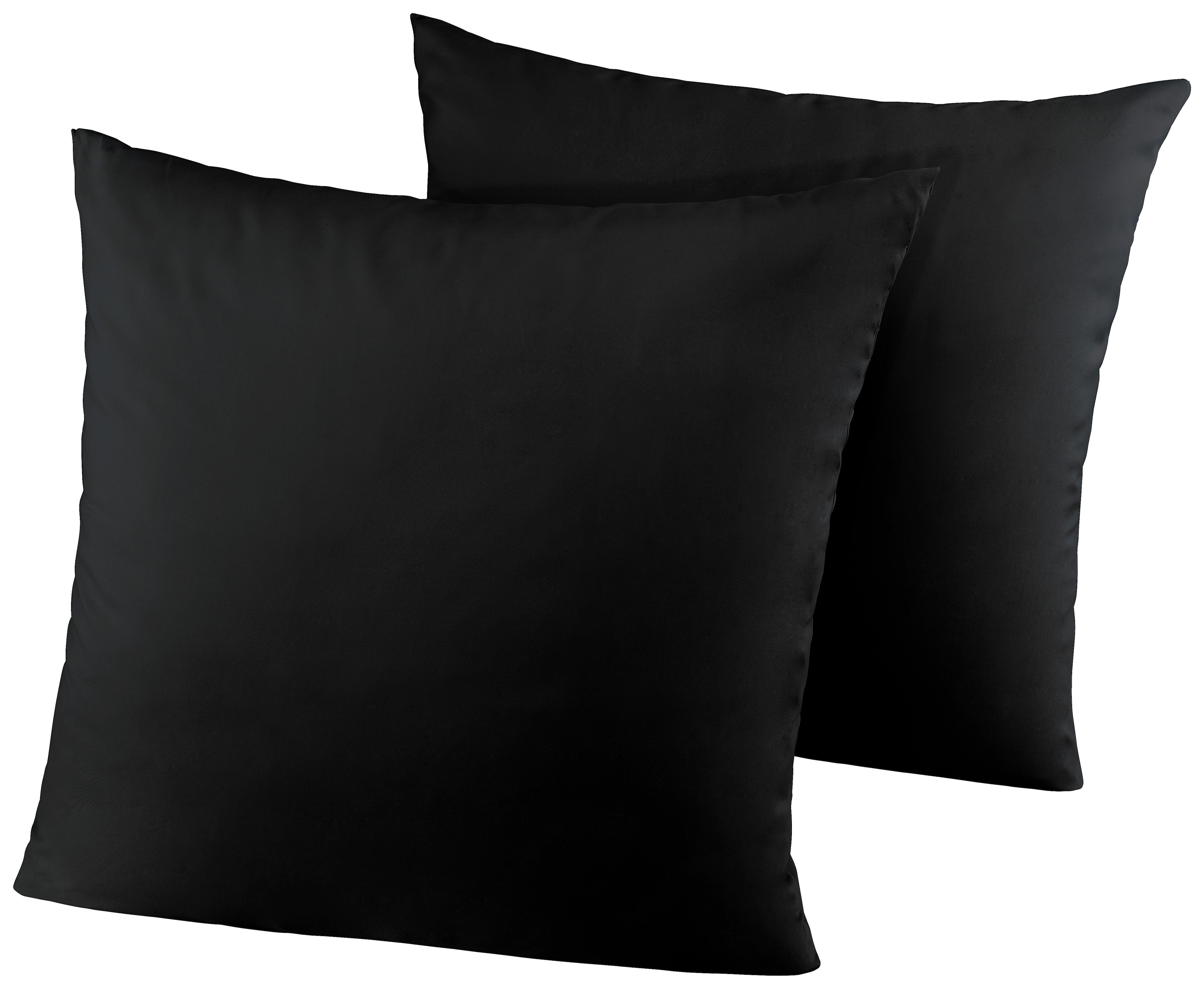 Kissenhülle Microfaser Kissenbezug_2erPack Microf.80x80 - schwarz (80,00/80,00cm)