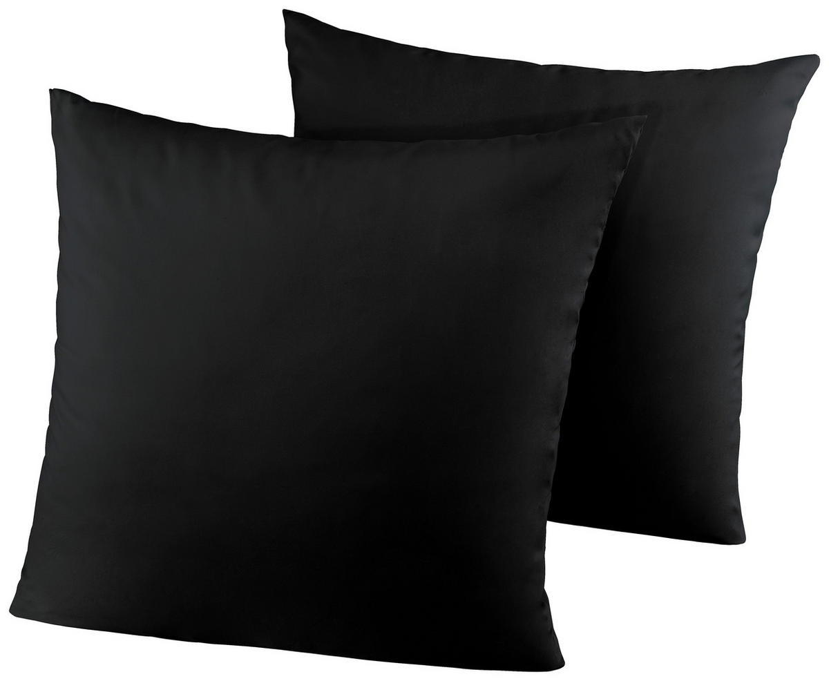 Kissenhülle Microfaser Kissenbezug_2erPack Microf.80x80 - schwarz (80,00/80,00cm)
