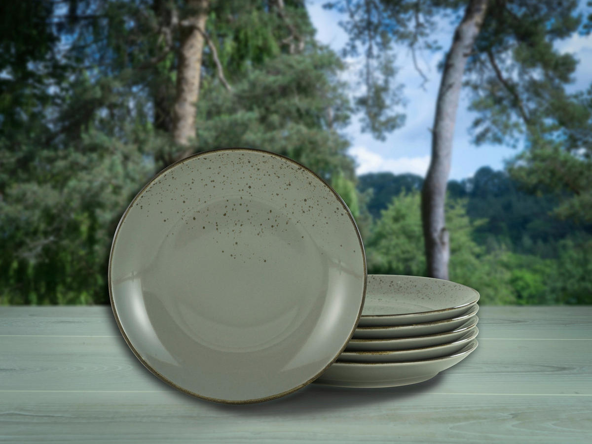 CreaTable Dessertteller NATURE COLLECTION grau Steinzeug D: ca. 21 cm NATURE COLLECTION - grau (21,00cm) - CreaTable
