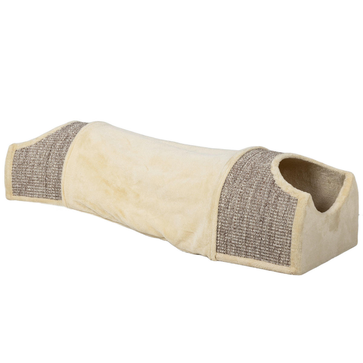 PawHut Katzentunnel beige Spanplatte B/H/L: ca. 38x29x107 cm Katzentunnel - beige (107,00/38,00/29,00cm) - PawHut