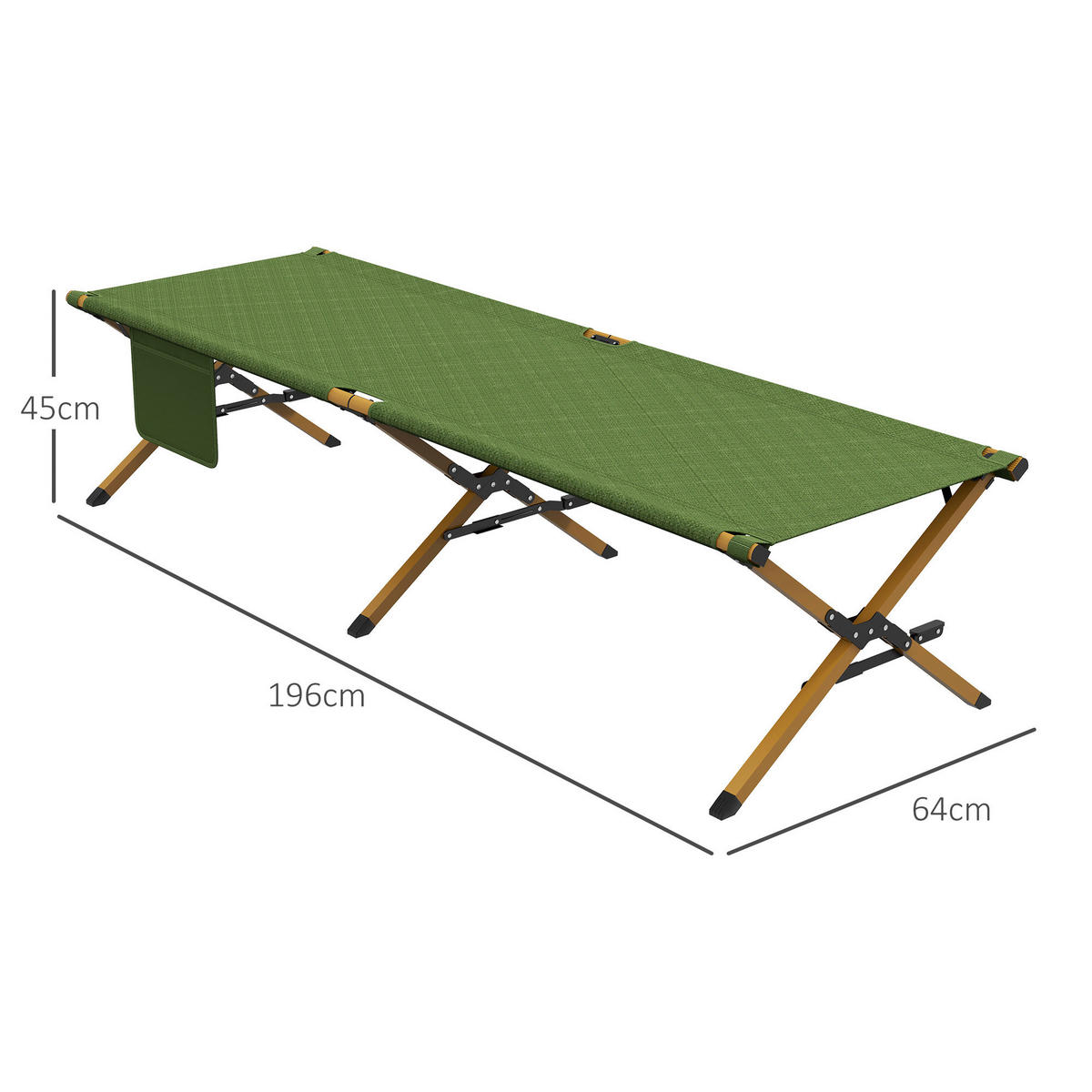 Outsunny Sonnenliege dunkelgrün Nylon B/H/L: ca. 64x45x196 cm Sonnenliege - dunkelgrün (196,00/64,00/45,00cm) - Outsunny