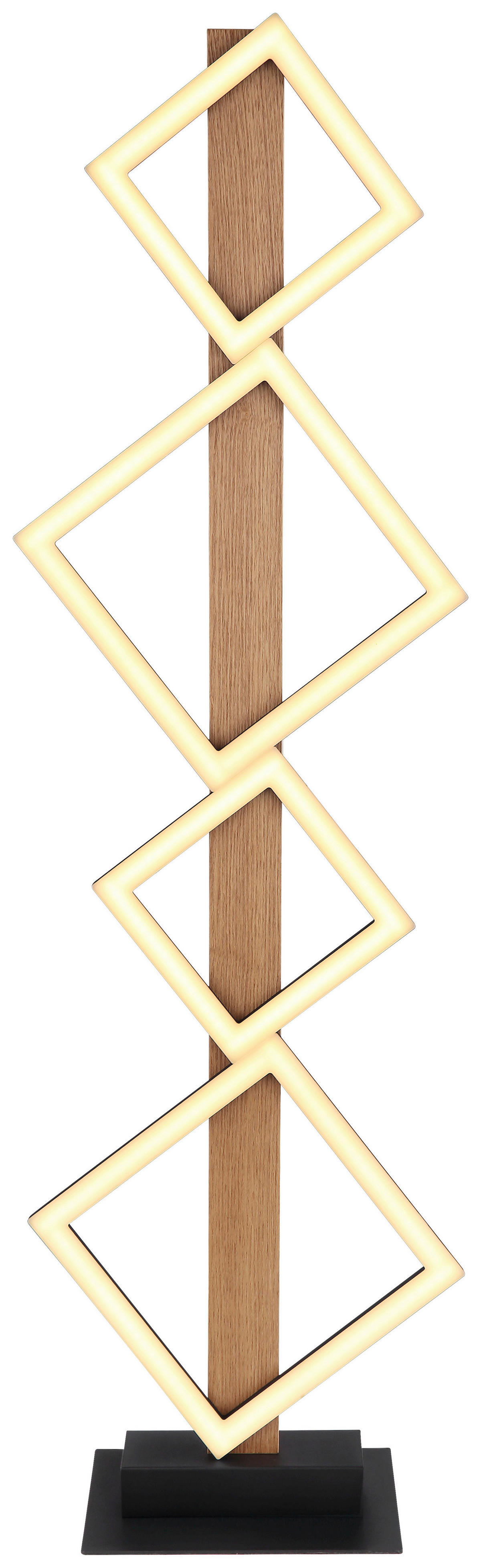 GLOBO LED-Stehleuchte dunkelbraun mattschwarz MDF Kunststoff Metall B/H/T: ca. 18x103x30,7 cm DUSTIN - dunkelbraun/mattschwarz (18,00/103,00/30,70cm) - GLOBO