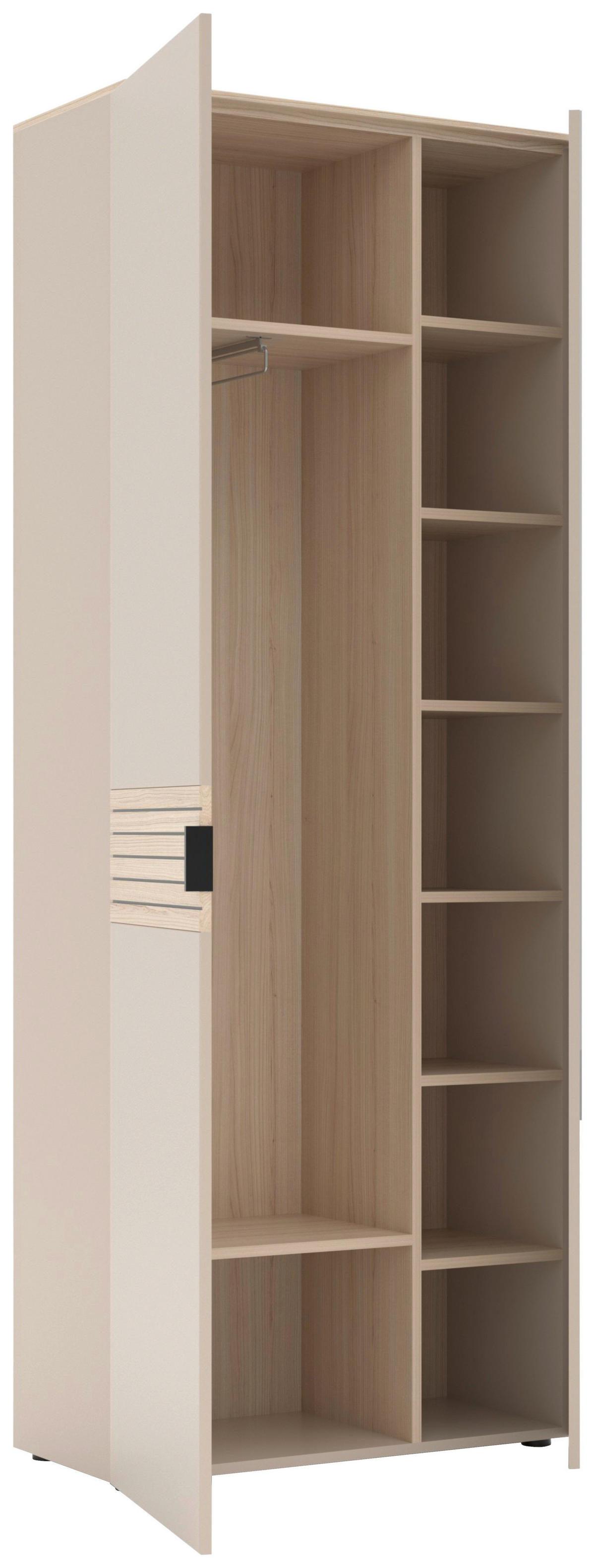 Garderobenschrank Ina Kaschmirgrau Eiche Natura Nachbildung B/H/T: ca. 78x202x38 cm Ina - Eiche/Kaschmirgrau (78,00/202,00/38,00cm)