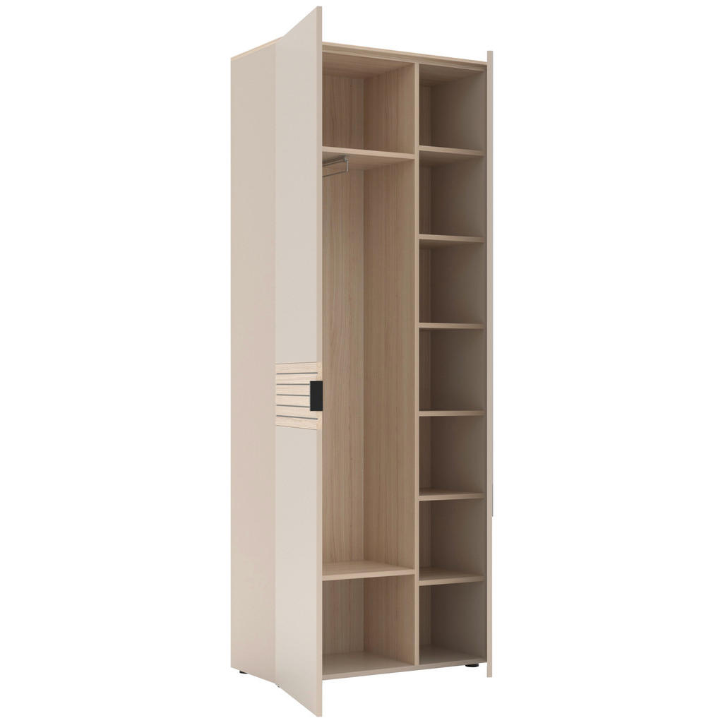 Thumbnail - Garderobenschrank Ina Kaschmirgrau Eiche Natura Nachbildung B/H/T: ca. 78x202x38 cm