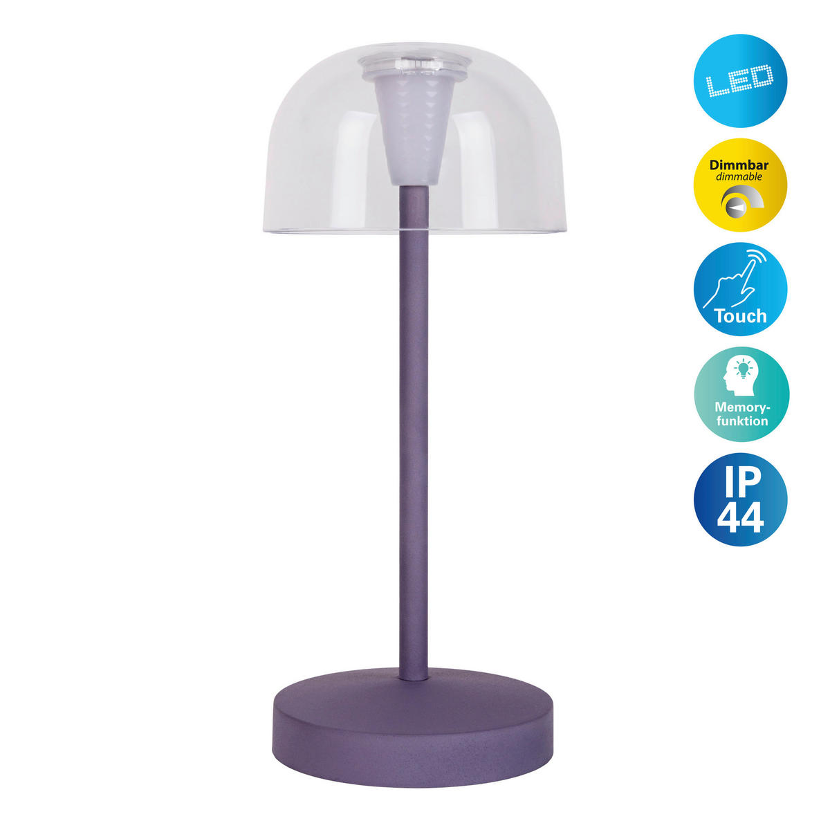 LED-Außentischleuchte violett B/H/T/D: ca. 8x18,5x8x8 cm GOMBA - violett (8,00/18,50/8,00cm) - Näve Leuchten