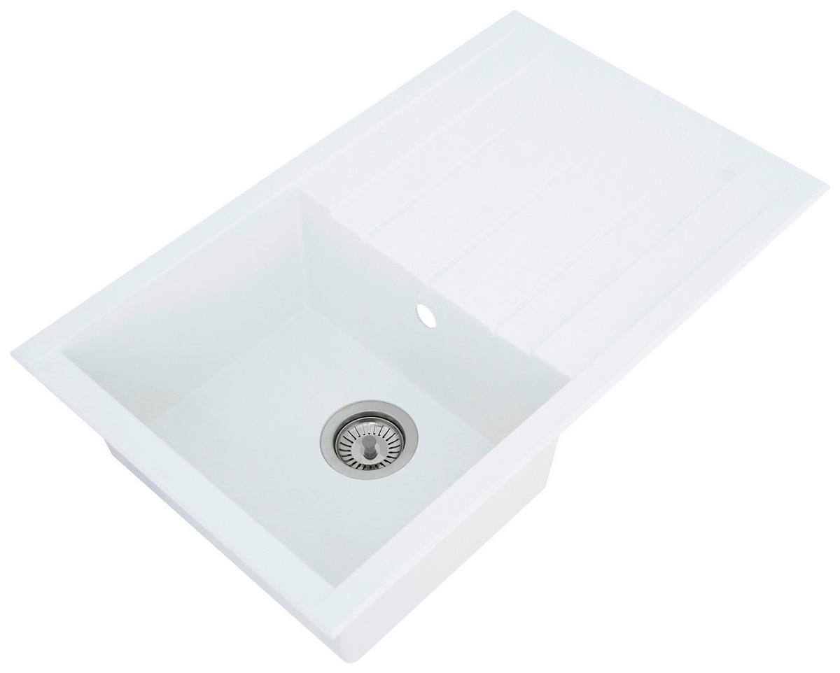 Respekta Einbauspüle Houston 80 x 50 W weiß Mineralite B/H/T: ca. 80x21x50 cm Houston 80 x 50 W - weiß (80,00/21,00/50,00cm) - Respekta