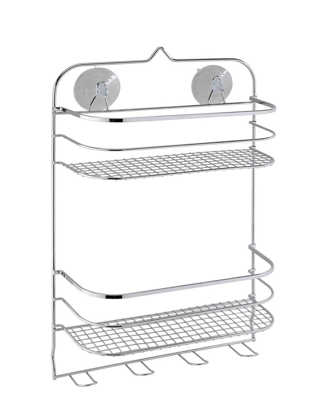 Badregal silber Eisen B/H/L: ca. 29,5x46x11 cm Badregal - silber (11,00/29,50/46,00cm) - Axentia