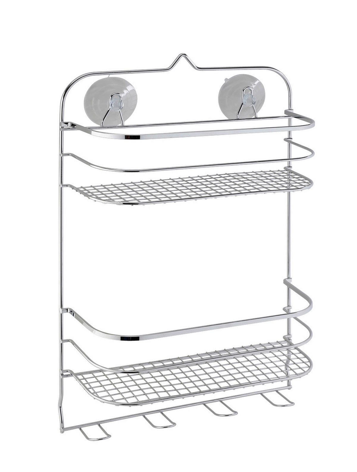 Badregal silber Eisen B/H/L: ca. 29,5x46x11 cm Badregal - silber (11,00/29,50/46,00cm) - Axentia