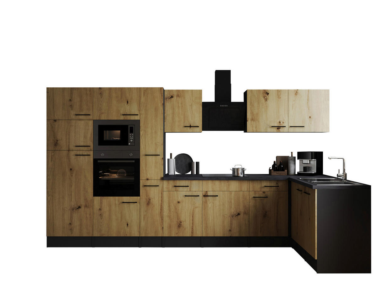 Winkelküche Oliver B/H/T: ca. 370x205x172 cm Oliver - granit/grau (370,00/205,00/172,00cm) - Respekta