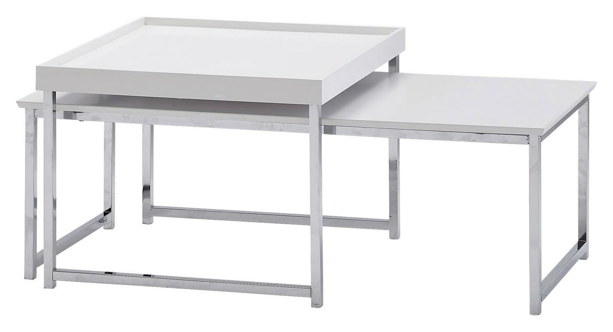 Couchtisch 2er-Set. weiß B/H/T: ca. 60x45x110 cm 2er-Set. - weiß (60,00/45,00/110,00cm) - Wohnling