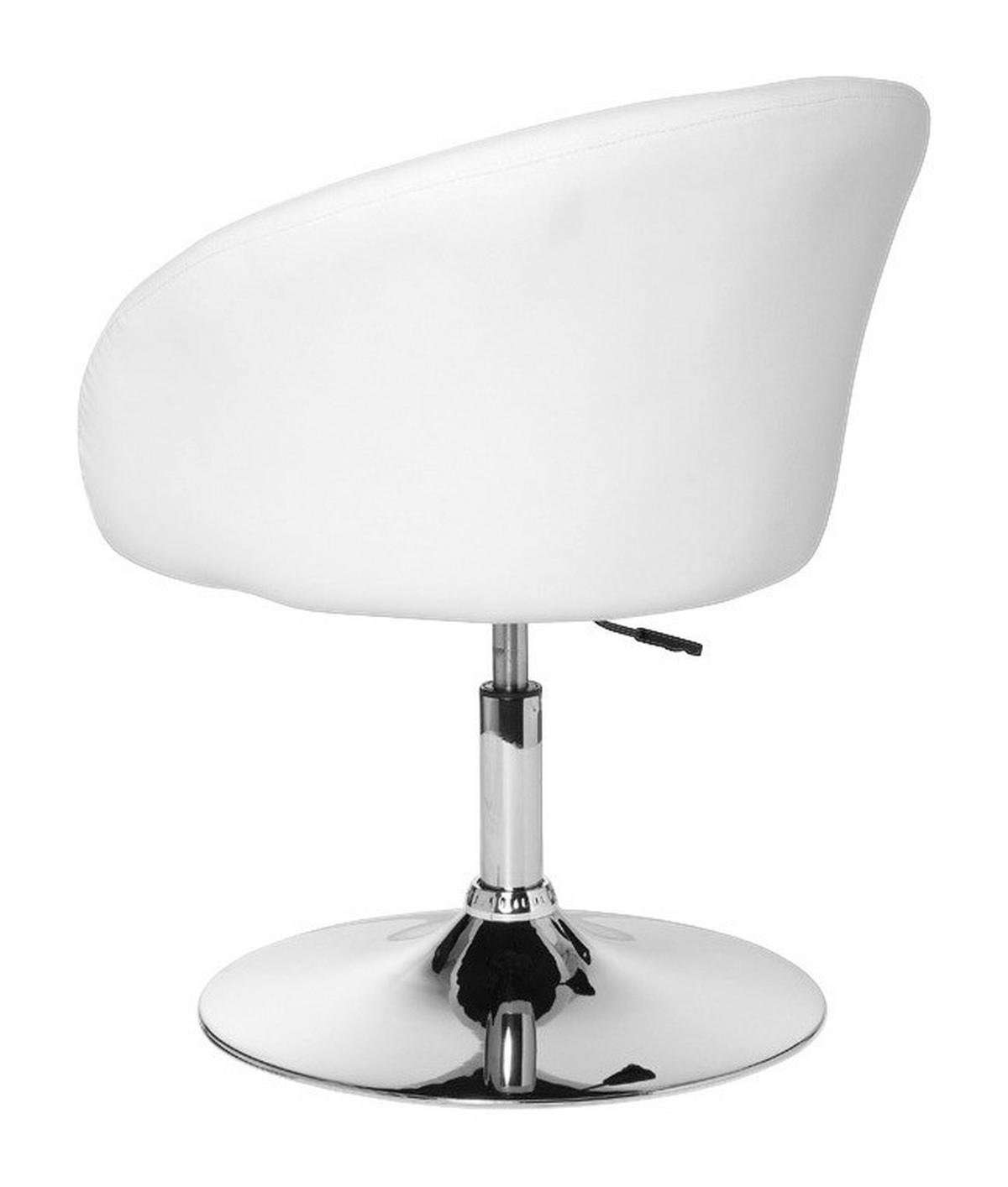 Drehstuhl weiß Chrom Kunstleder Metall Drehsessel - weiß/Chrom (62,00/72,00/55,00cm) - Amstyle