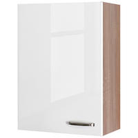 Hängeschrank Valero weiß Hochglanz B/H/T: ca. 60x89x32 cm Valero - Eiche/weiß (60,00/89,00/32,00cm) - Flex-Well