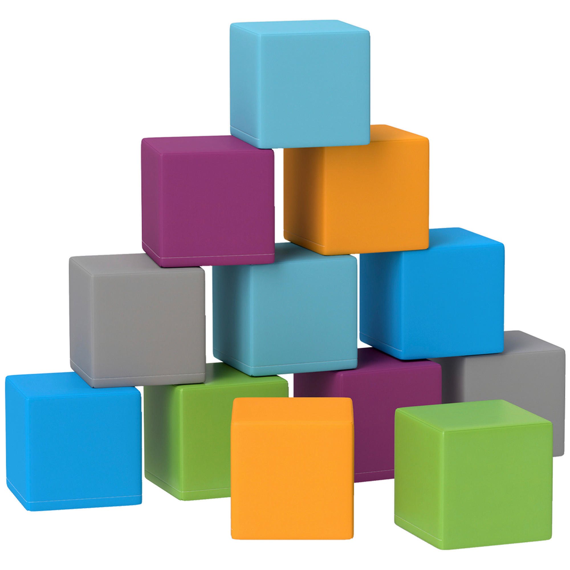 HOMCOM Softbausteine B/H/L: ca. 20x20x20 cm Softbausteine - multicolor (20,00/20,00/20,00cm) - HOMCOM