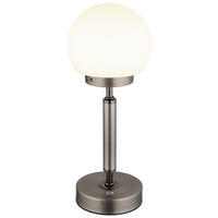 GLOBO LED-Tischleuchte Opal anthrazit Glas Metall Kunststoff H/D: ca. 28,5x11,5 cm 1 Brennstellen HAKU - Opal/anthrazit (11,50/28,50cm) - GLOBO