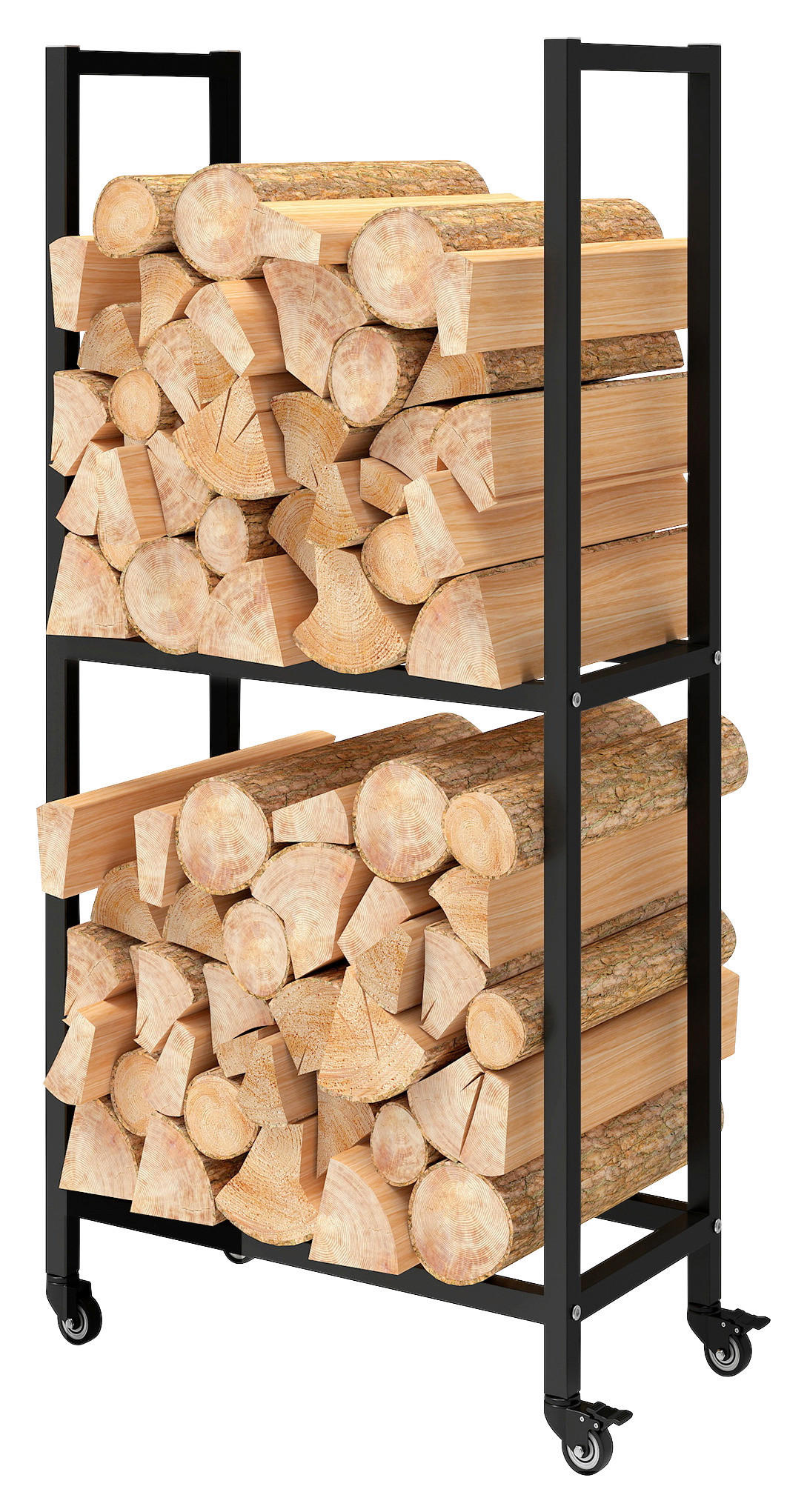 Outsunny Kaminholzregal schwarz B/H/L: ca. 30x119x60 cm Kaminholzregal - schwarz (60,00/30,00/119,00cm) - Outsunny