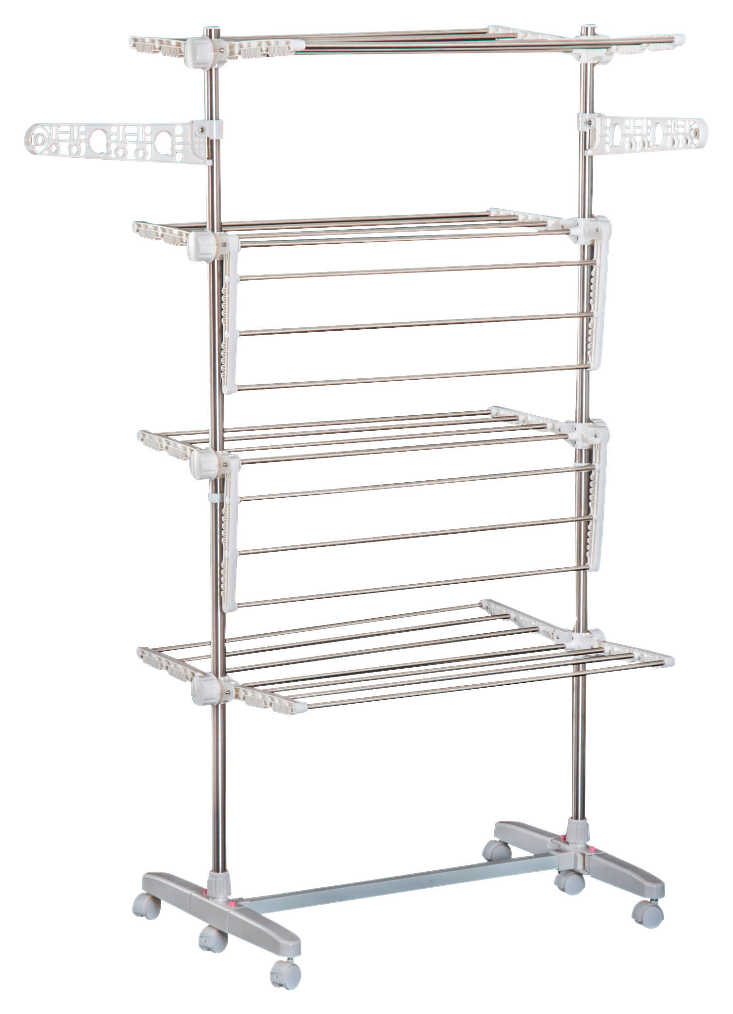 HOMCOM Wäscheständer silber Wäscheständer_mobil - silber (142,00/55,00/172,00cm) - HOMCOM
