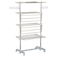 HOMCOM Wäscheständer silber Wäscheständer_mobil - silber (142,00/55,00/172,00cm) - HOMCOM