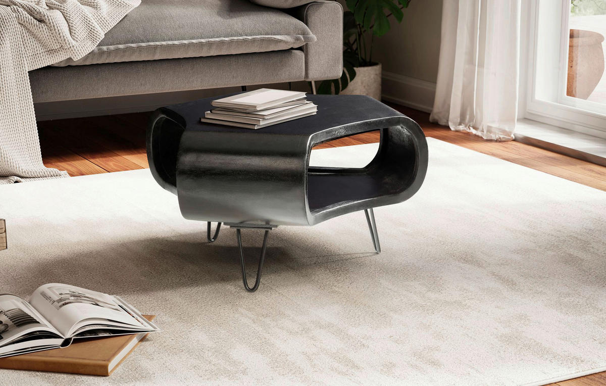 Couchtisch schwarz B/H/T: ca. 60x35x60 cm Couchtisch - schwarz (60,00/35,00/60,00cm) - Wohnling