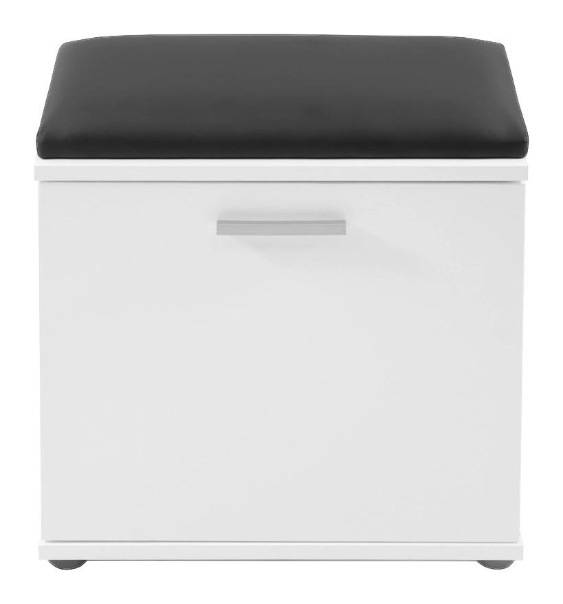 Sitzbank JAKOB weiß schwarz B/H/T: ca. 48,5x49x30 cm JAKOB - weiß/schwarz (48,50/49,00/30,00cm) - byLIVING