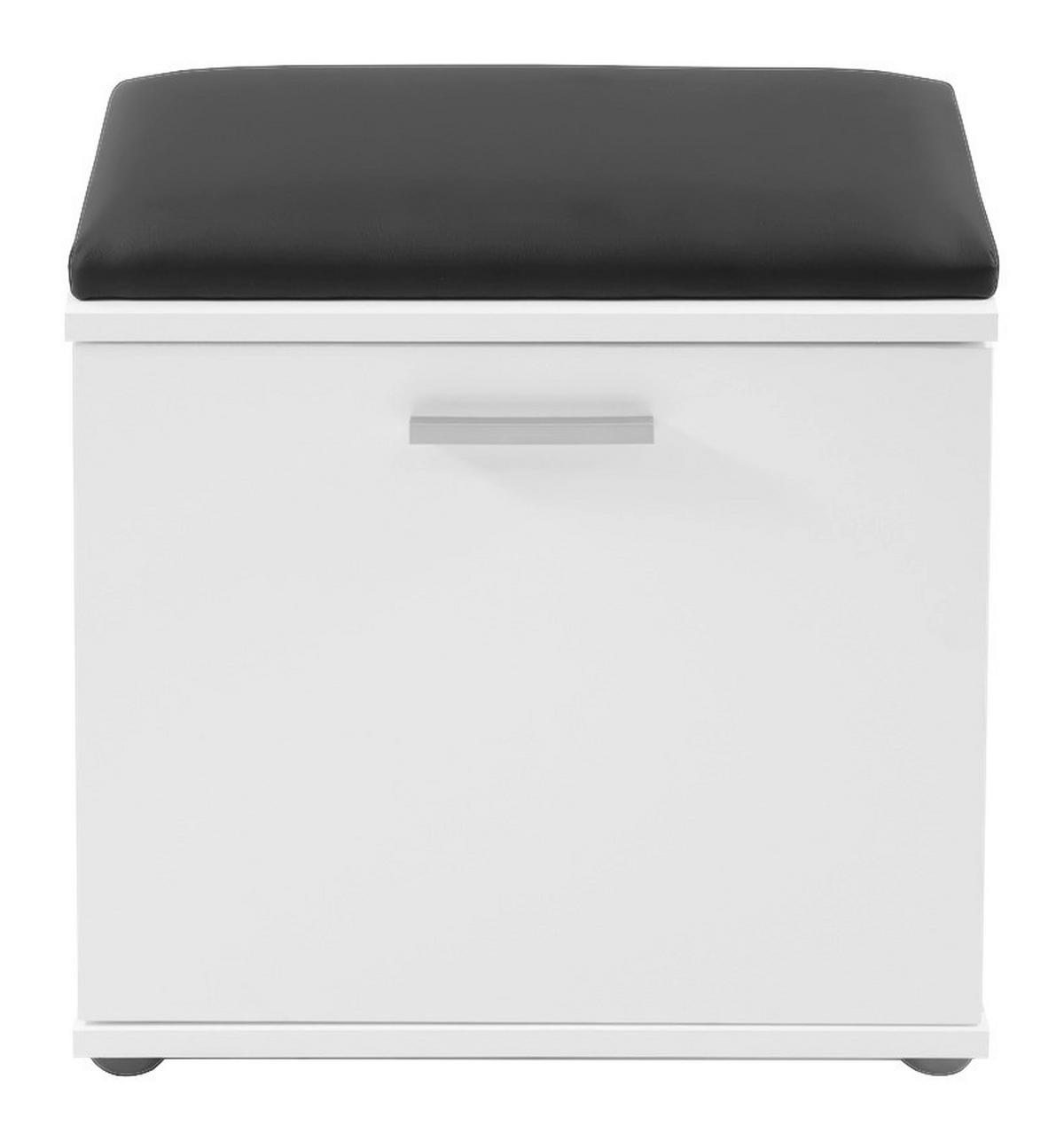 Sitzbank JAKOB weiß schwarz B/H/T: ca. 48,5x49x30 cm JAKOB - weiß/schwarz (48,50/49,00/30,00cm) - byLIVING
