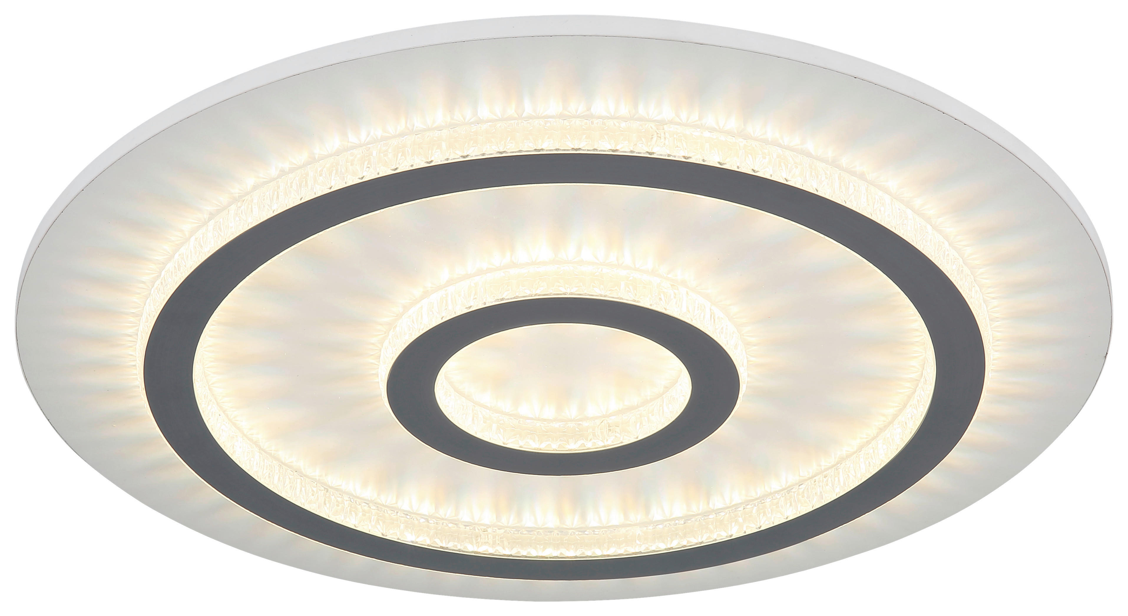 GLOBO LED-Deckenleuchte hellgrau klar weiß Kunststoff Metall H/D: ca. 5,5x45 cm 1 Brennstellen JAYDEN - klar/hellgrau (45,00/5,50cm) - GLOBO