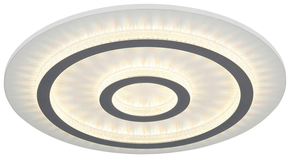 GLOBO LED-Deckenleuchte hellgrau klar weiß Kunststoff Metall H/D: ca. 5,5x45 cm 1 Brennstellen JAYDEN - klar/hellgrau (45,00/5,50cm) - GLOBO