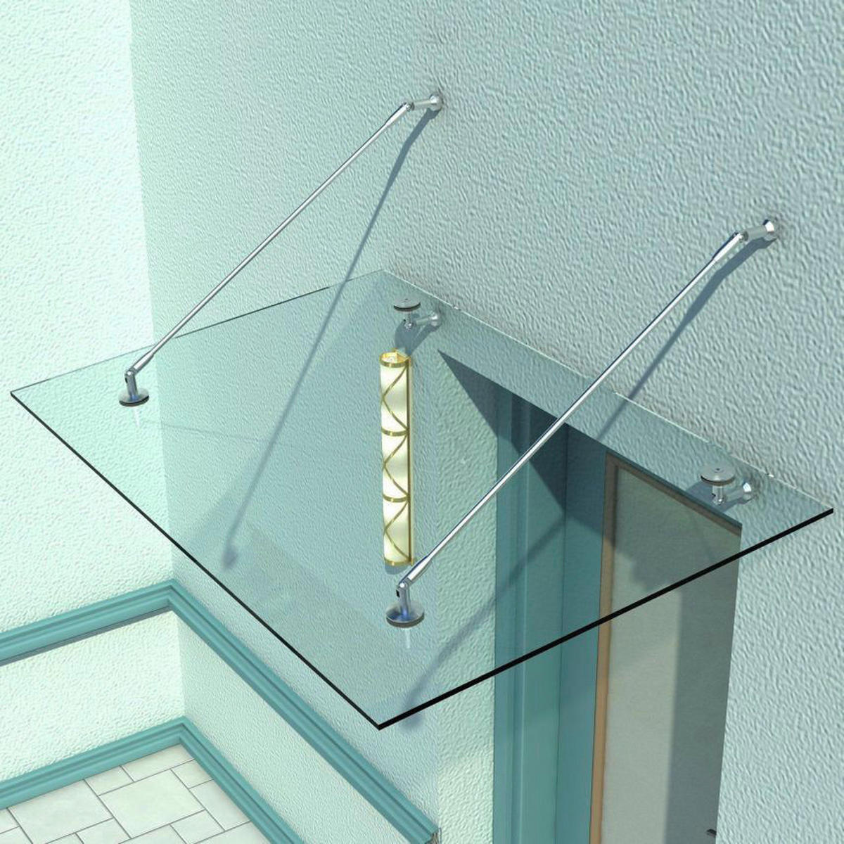 HOMCOM Vordach transparent Glasvordach 02-0553 - transparent - HOMCOM