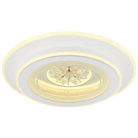 GLOBO LED-Deckenleuchte transparent weiß Opal Metall Kunststoff H/D: ca. 6,5x46 cm BLUMA - weiß/Opal (46,00/6,50cm) - GLOBO