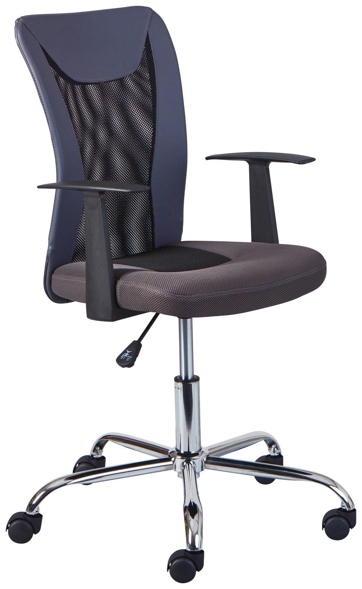 Drehstuhl Donny grau schwarz Kunstleder Netzstoff Metall Donny - schwarz/grau (55,00/85,00/54,50cm) - Inter Link