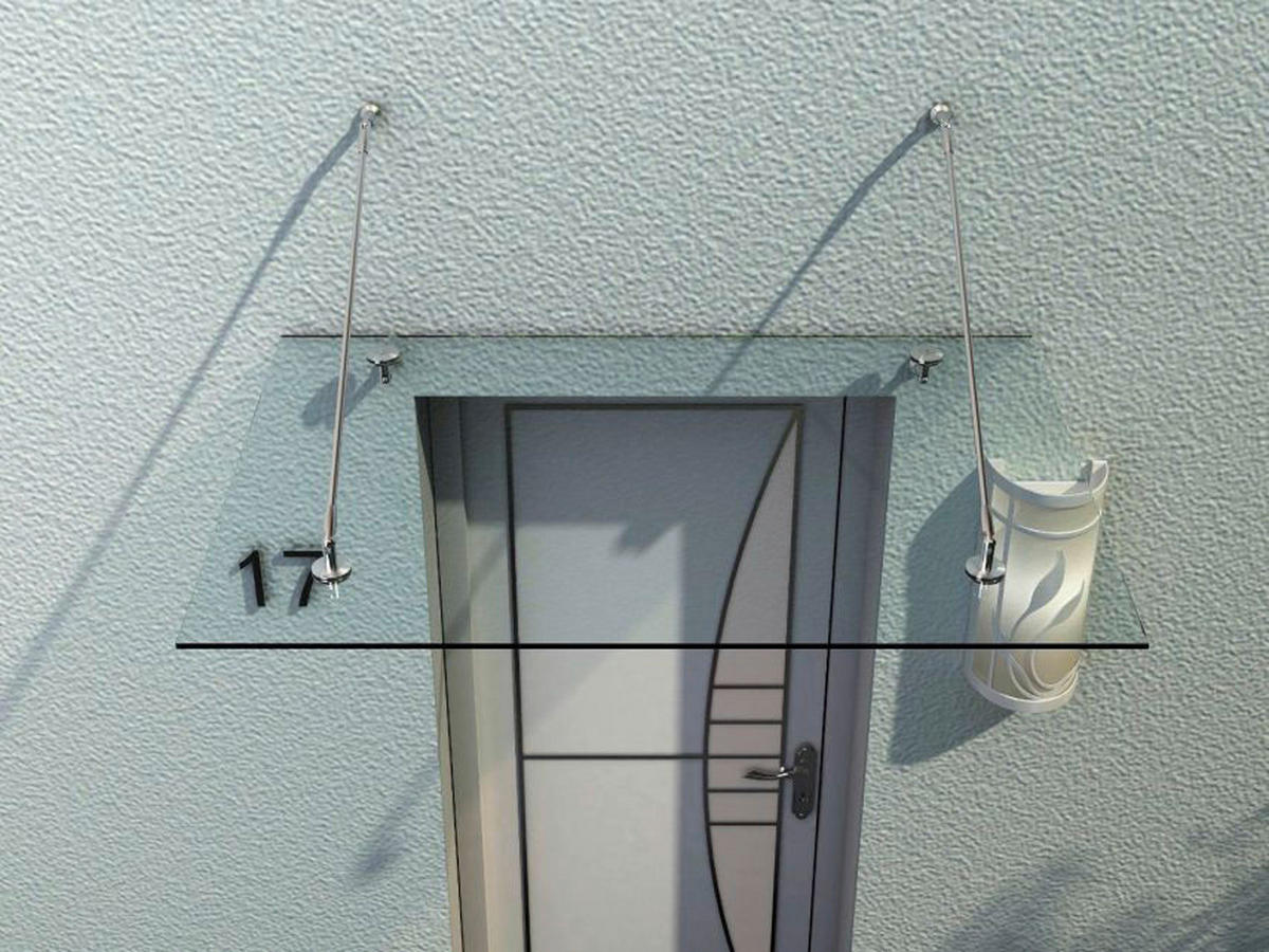 HOMCOM Vordach transparent Glasvordach 02-0553 - transparent - HOMCOM