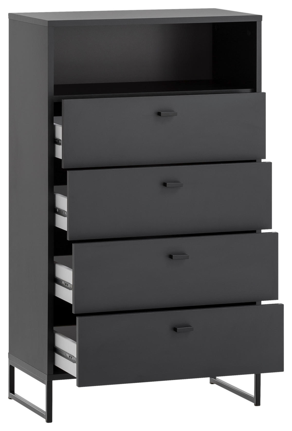 Midischrank Janne schwarz matt B/H/T: ca. 60,2x103,9x33 cm Janne - schwarz (60,20/103,90/33,00cm) - Möbelpartner