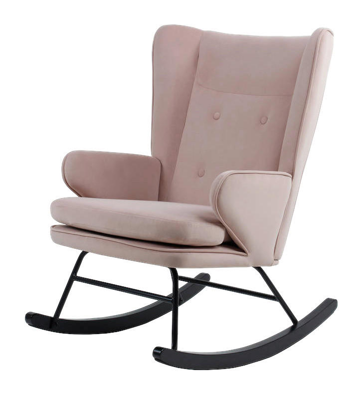 Schaukelstuhl Melorie 100 altrosa B/H/T: ca. 86x95x65 cm Melorie 100 - schwarz/altrosa (86,00/95,00/65,00cm) - 360 Living