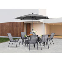 POCOline Tischgruppe grau Stahl Patioset_8tlg. - grau - POCOline