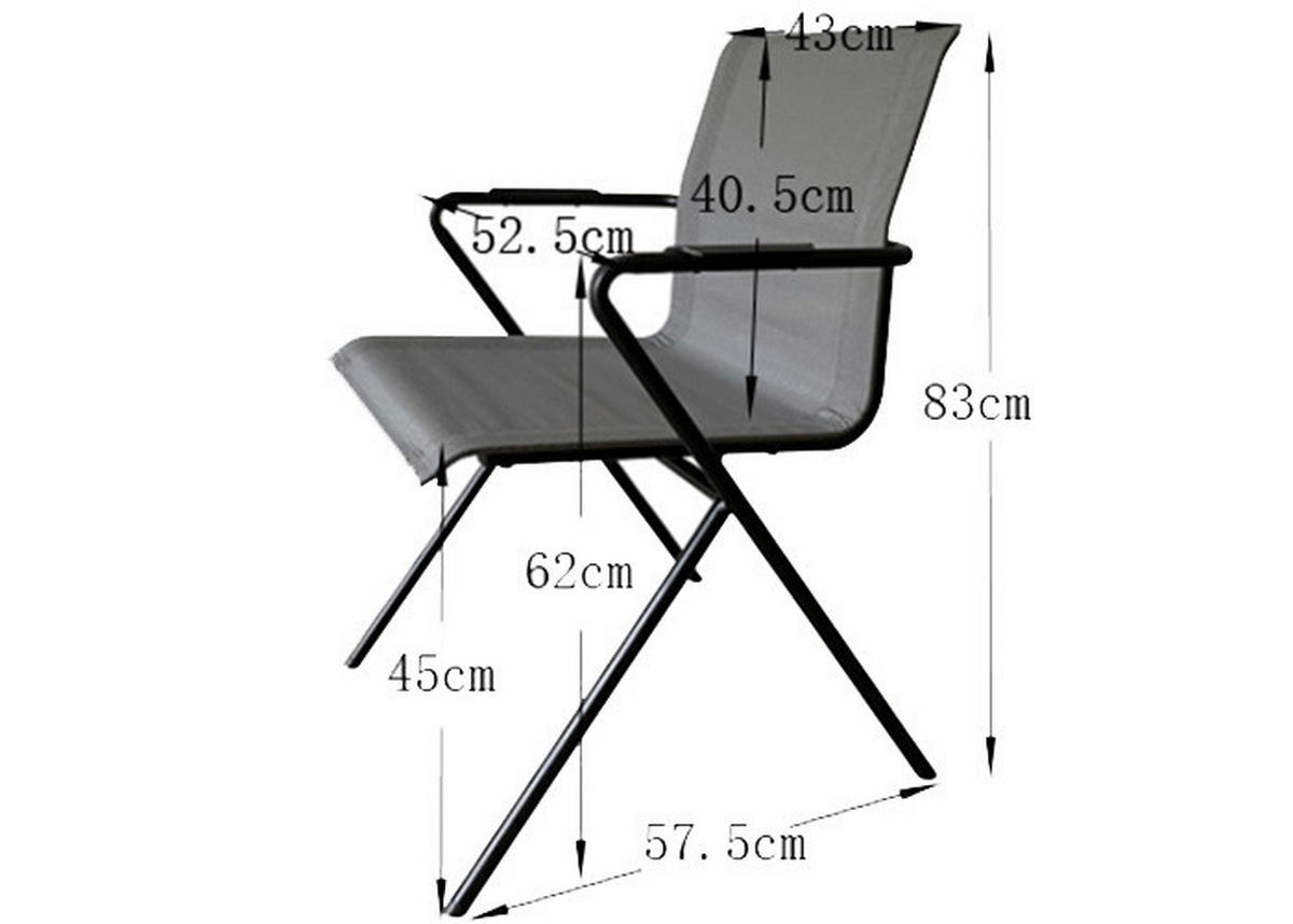Acamp Gartenstuhl 6er-Set Alpha Tex anthrazit Aluminium B/H/T: ca. 55x83x57 cm Alpha Tex - anthrazit (55,00/83,00/57,00cm) - Acamp