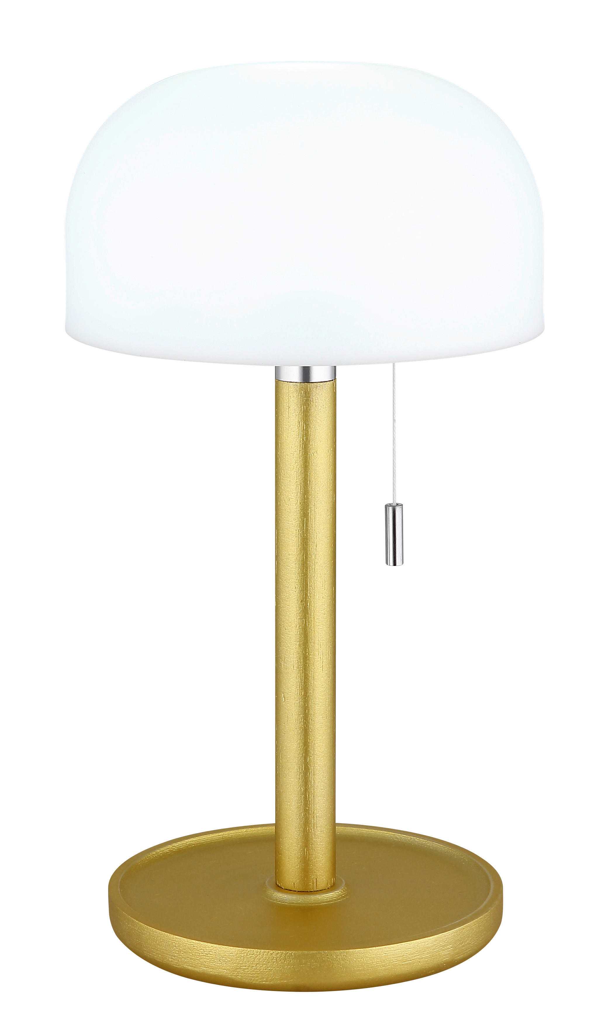 GLOBO LED-Tischleuchte NORMAN 21016M Opal messing weiß Bambus Kunststoff H/D: ca. 28x15 cm 1 Brennstellen NORMAN - messing/weiß (15,00/28,00cm) - GLOBO
