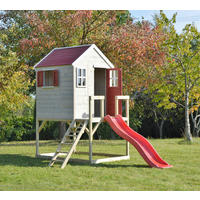 Wendi Toys Spielhaus Tiger hellgrau B/H/T: ca. 197x242x310 cm Tiger - hellgrau/rot (197,00/242,00/310,00cm) - Wendi Toys