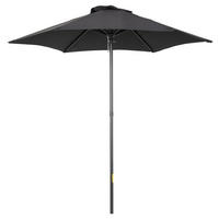 Outsunny Sonnenschirm schwarz Polyester B/H/L: ca. 196x204x196 cm Sonnenschirm - schwarz (196,00/196,00/204,00cm) - Outsunny