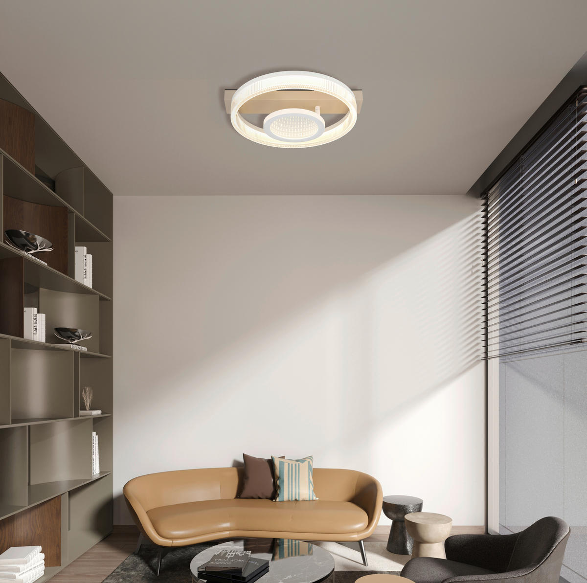 GLOBO Deckenleuchte transparent weiß sand Metall Kunststoff B/H/L: ca. 33x10x36 cm 1 Brennstellen ZARA - sand/weiß (36,00/33,00/10,00cm) - GLOBO