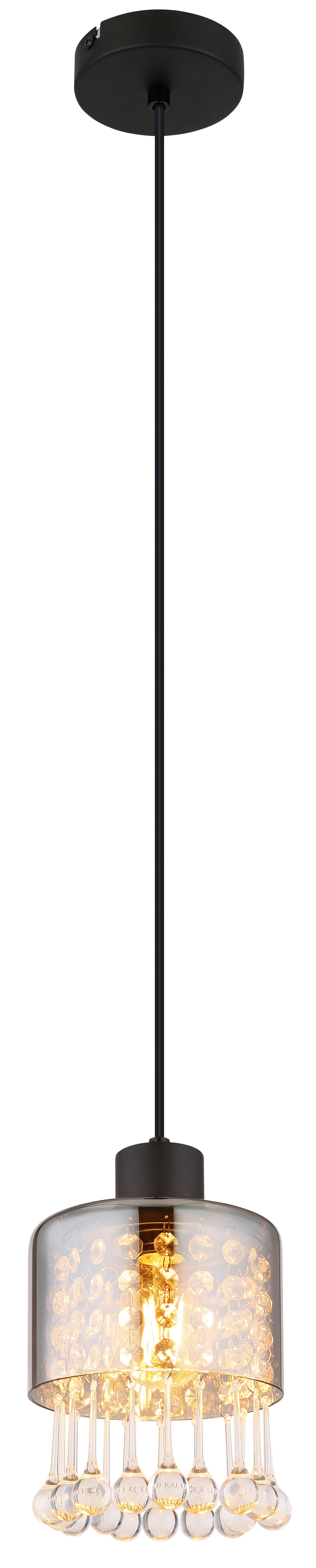 GLOBO Deckenleuchte schwarz klar Metall Acryl H/D: ca. 120x15 cm E27 1 Brennstellen HENDRY - klar/schwarz (15,00/120,00cm) - GLOBO