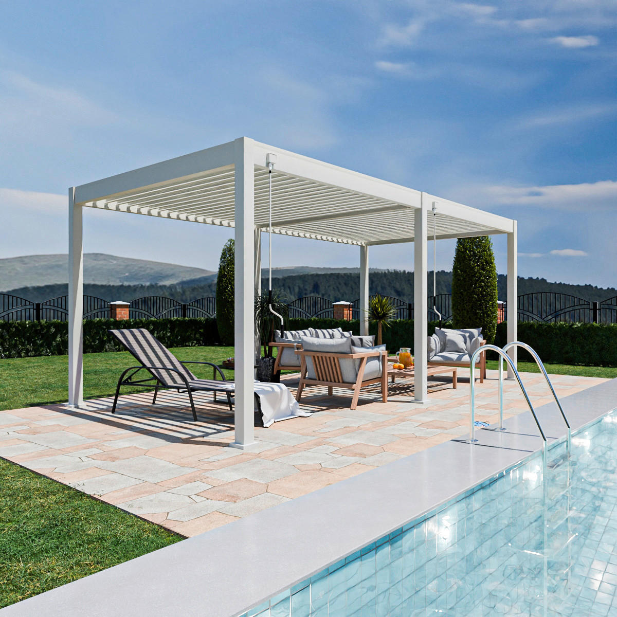 PergoLine Pergola Superior weiß Aluminium B/H/L: ca. 600x255x300 cm Superior - weiß (300,00/600,00/255,00cm) - PergoLine