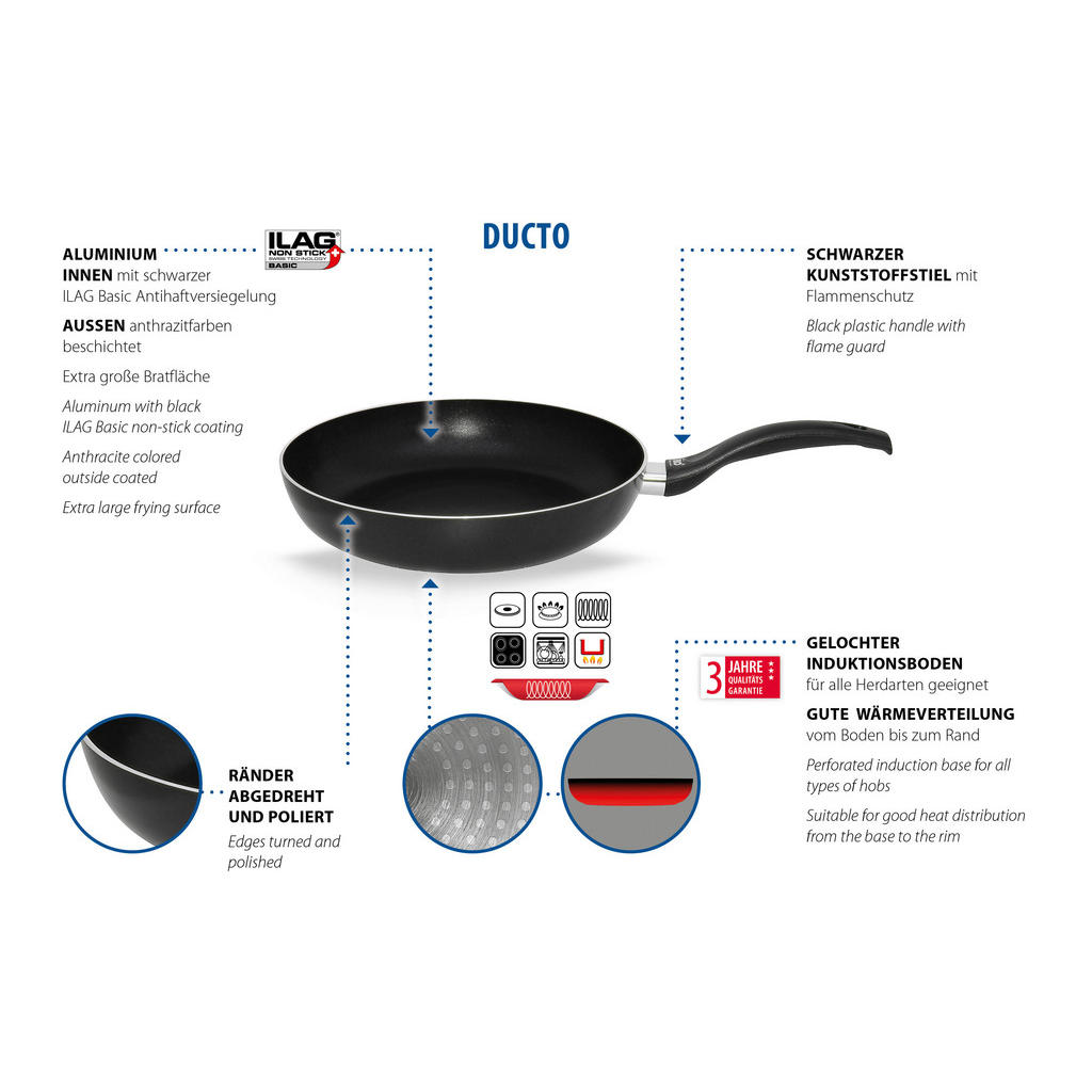 Thumbnail - ELO Pfannenset Ducto schwarz Alu 3 tlg.
