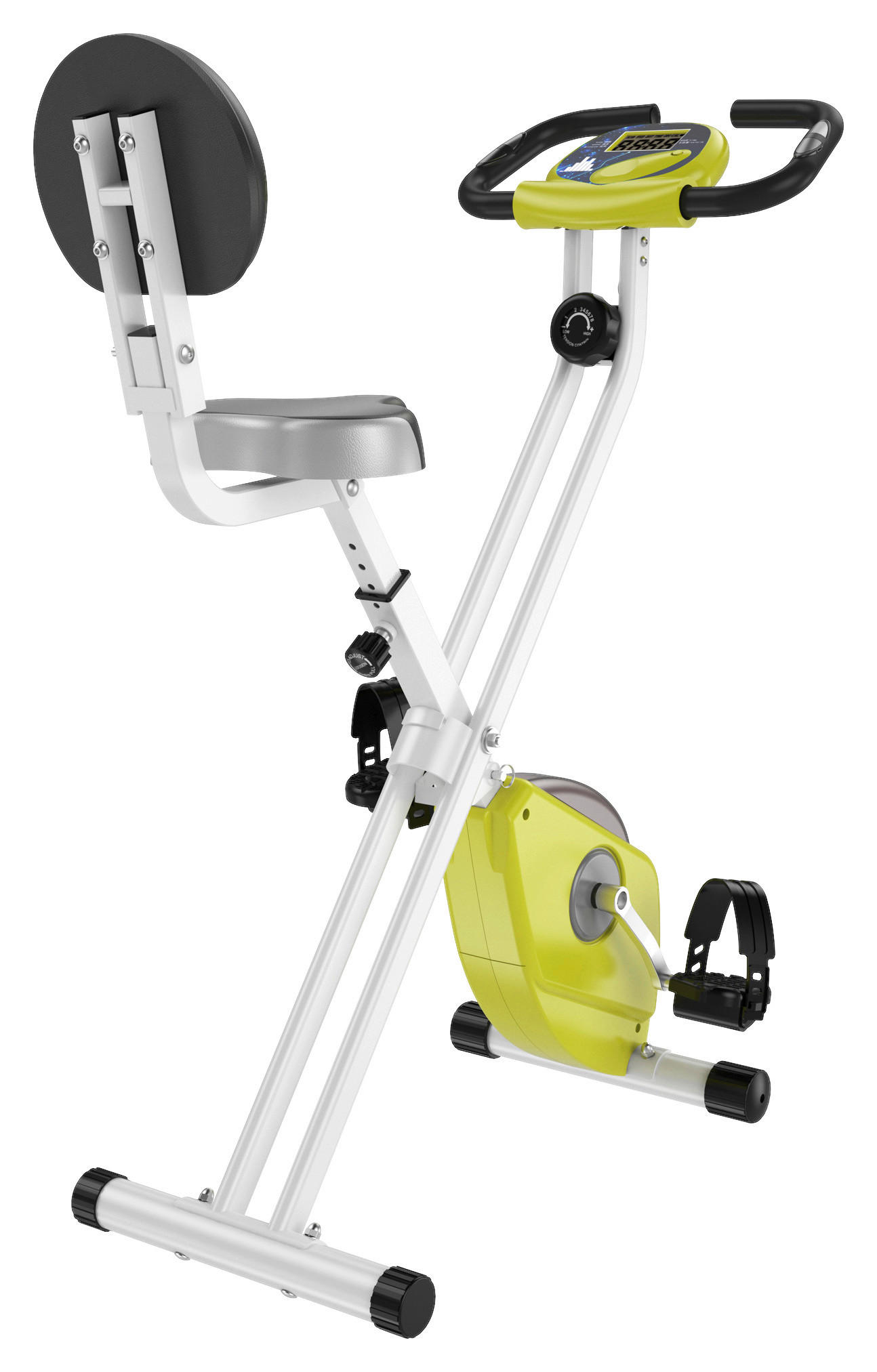 HOMCOM Fahrradtrainer weiß Stahl Fahrradtrainer mit Magnetwiderstand - weiß/gelb - HOMCOM