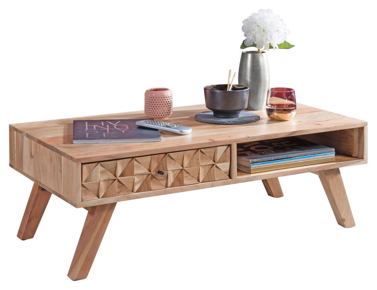 Couchtisch braun B/H/T: ca. 95x35x50 cm Couchtisch - braun (95,00/35,00/50,00cm) - Wohnling