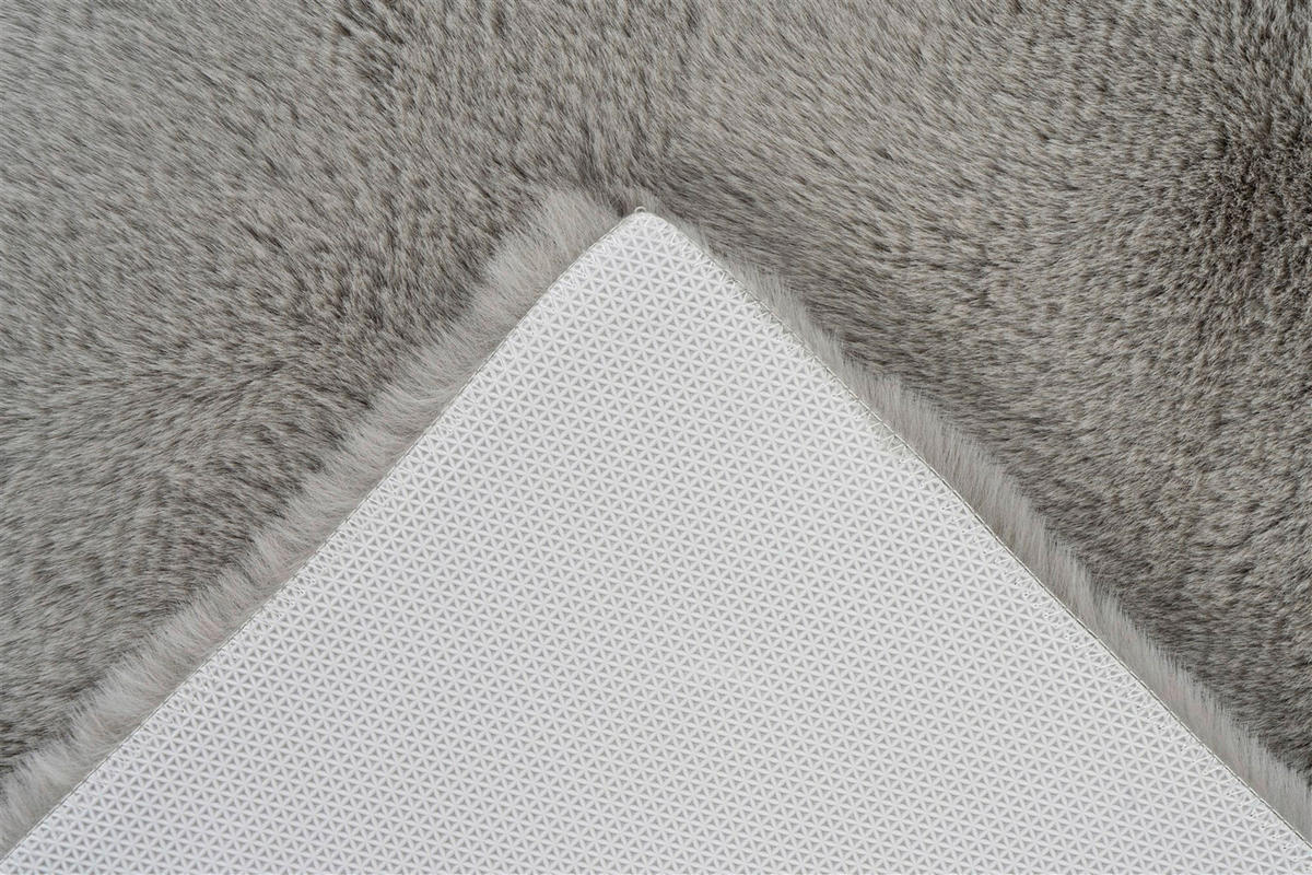 Kayoom Hochflorteppich Badematte Rabbit 325 hellgrau B/H/L: ca. 40x3,5x60 cm Badematte Rabbit 325 - hellgrau (60,00/40,00/3,50cm) - Kayoom