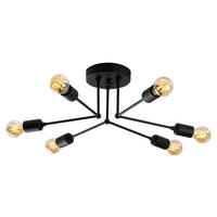 Opviq Deckenleuchte Sparrow schwarz Metall B/H/T/L/D: ca. 60x16x60x60x60 cm E27 6 Brennstellen Sparrow - schwarz (60,00/60,00/16,00cm) - Opviq
