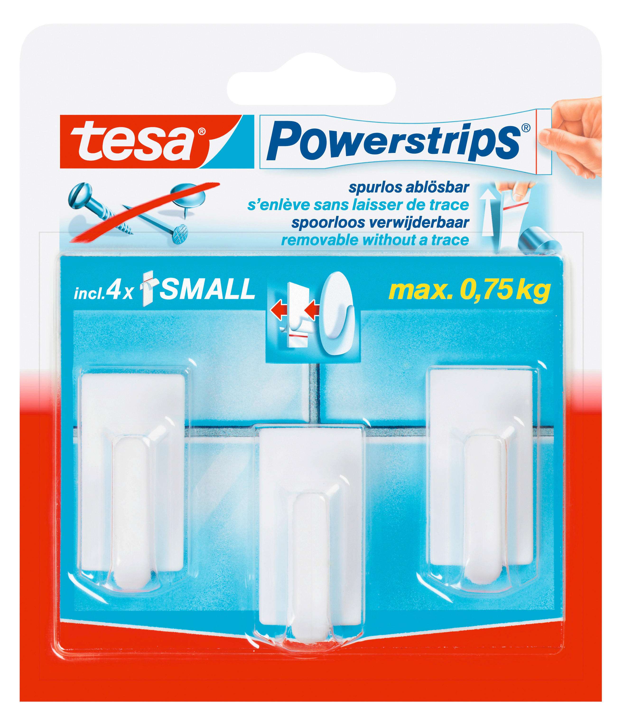 Powerstrips weiß Kunststoff B/H/L: ca. 21,5x4,5x16,5 cm Powerstrip_Haken_S_Classic_tesa - weiß (16,50/21,50/4,50cm) - tesa