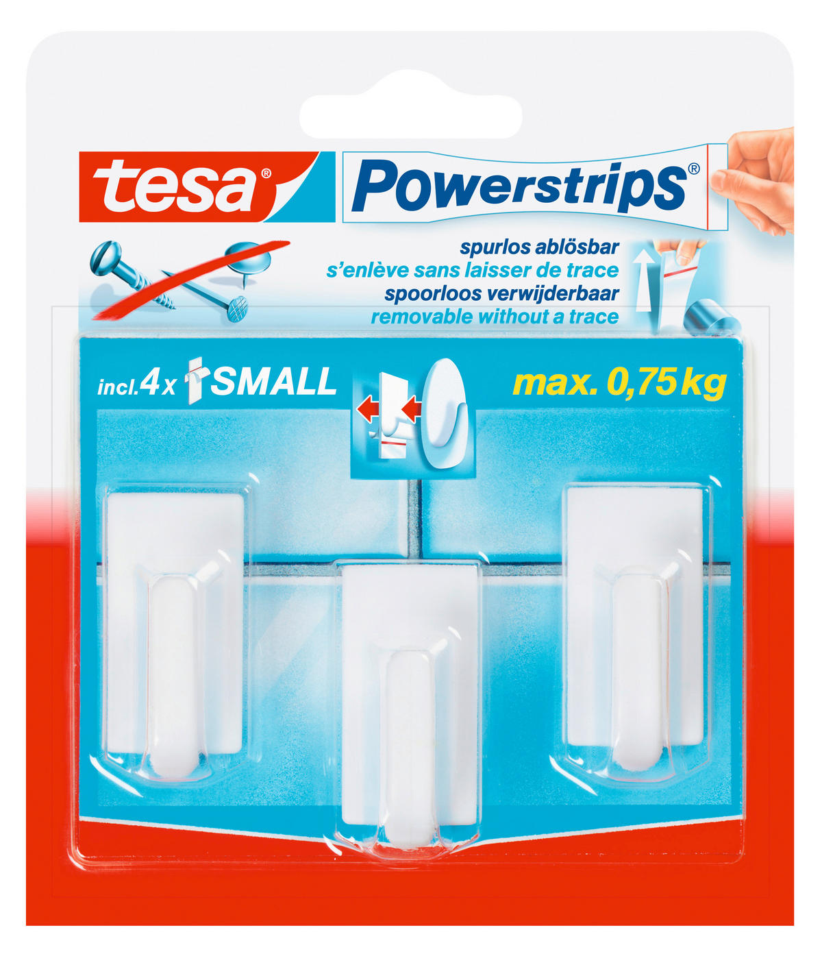 Powerstrips weiß Kunststoff B/H/L: ca. 21,5x4,5x16,5 cm Powerstrip_Haken_S_Classic_tesa - weiß (16,50/21,50/4,50cm) - tesa